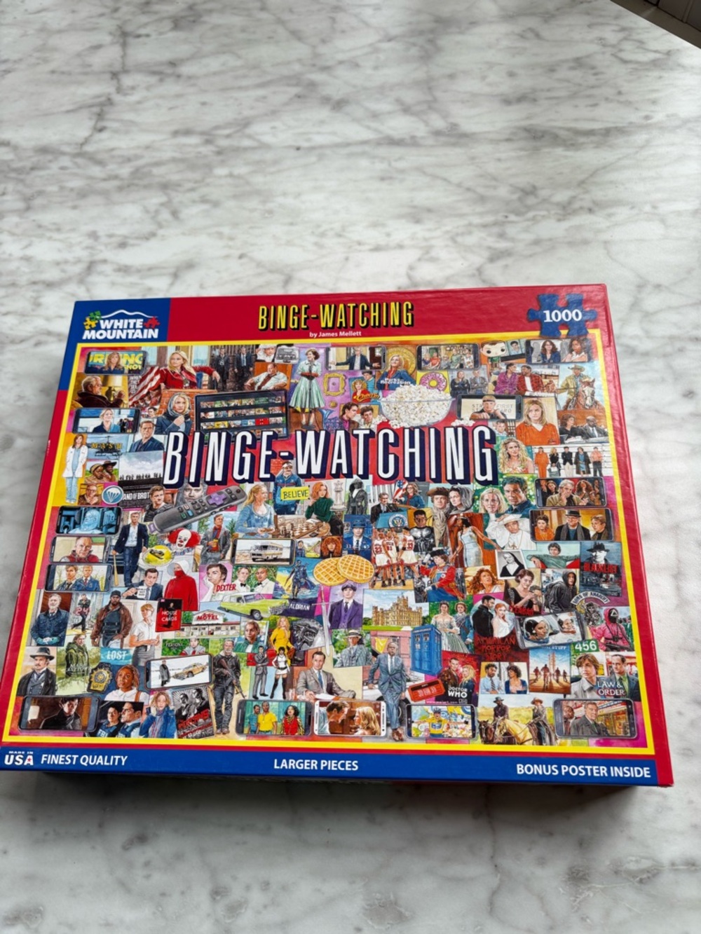 White Mountain Puzzles-Binge-Watching- 1000 pc Puzzle -